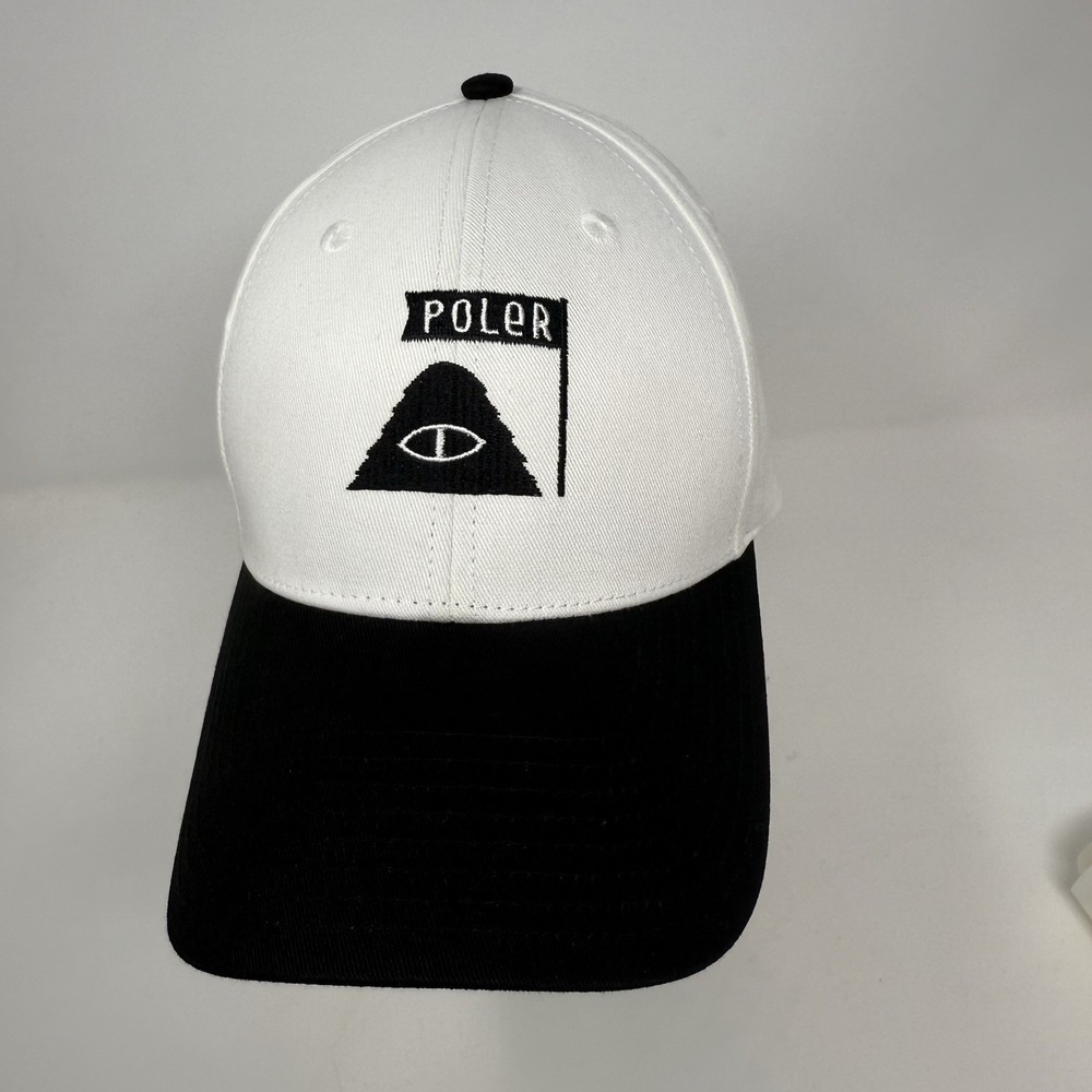 Poler Summit Dad Hat Cap Adjustable Strap Back Camp Vibes Outdoor Black White‎